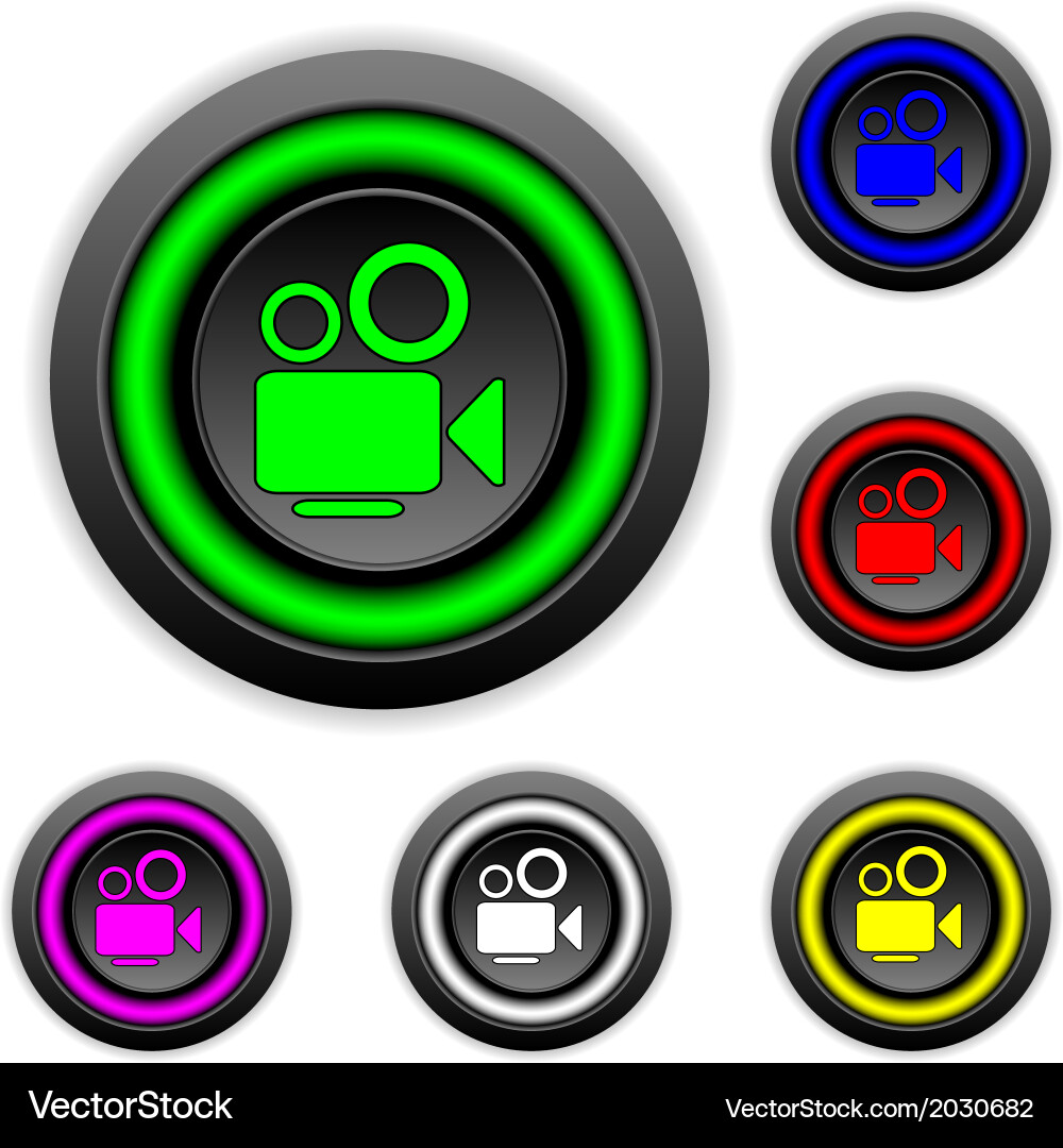 Camera buttons set vector image