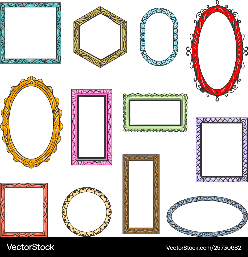 Cartoon flat picture frames Cartoon flat picture frames vector image