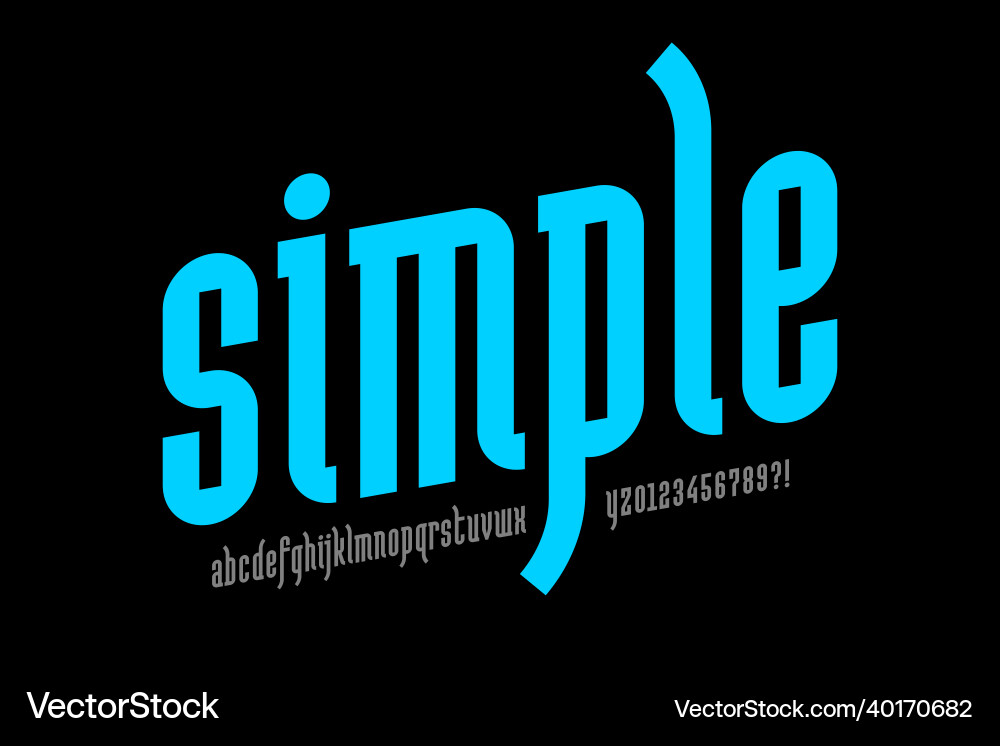 Clean simple modern condensed style font Vector Image