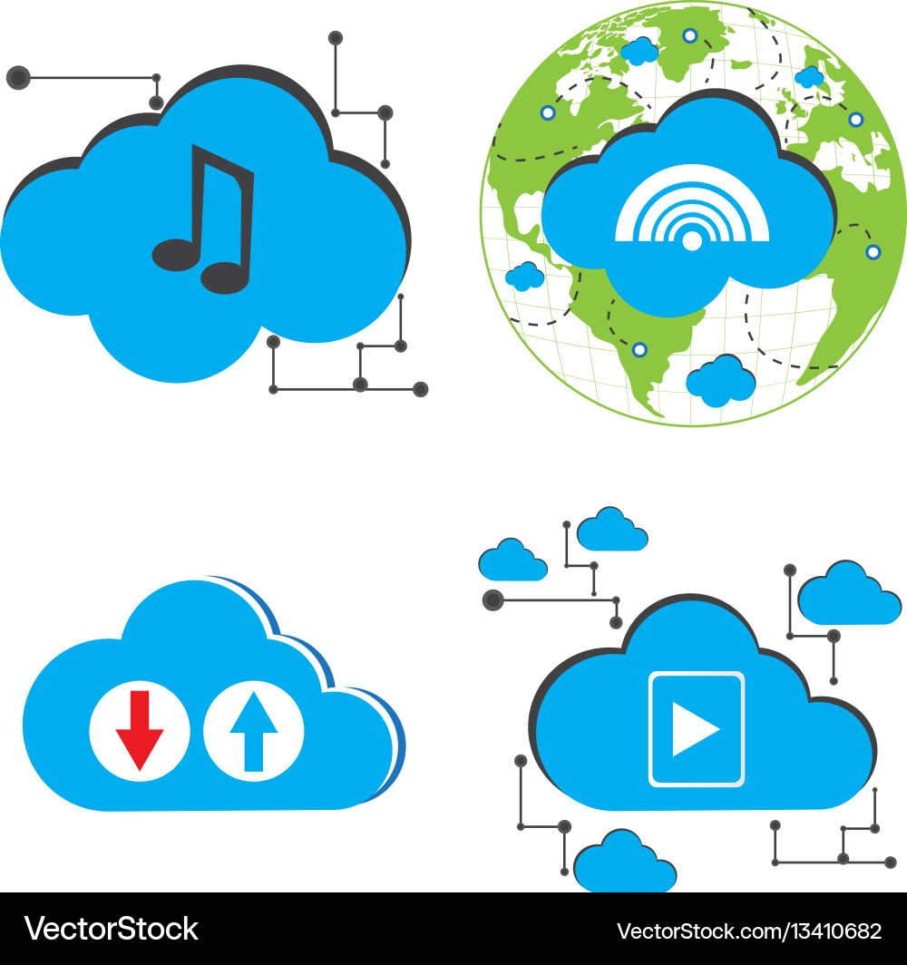 Cloud computing vector image