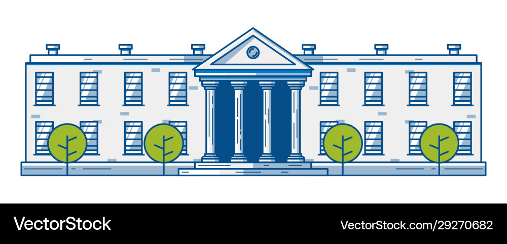 Grand Building with Columns vector image