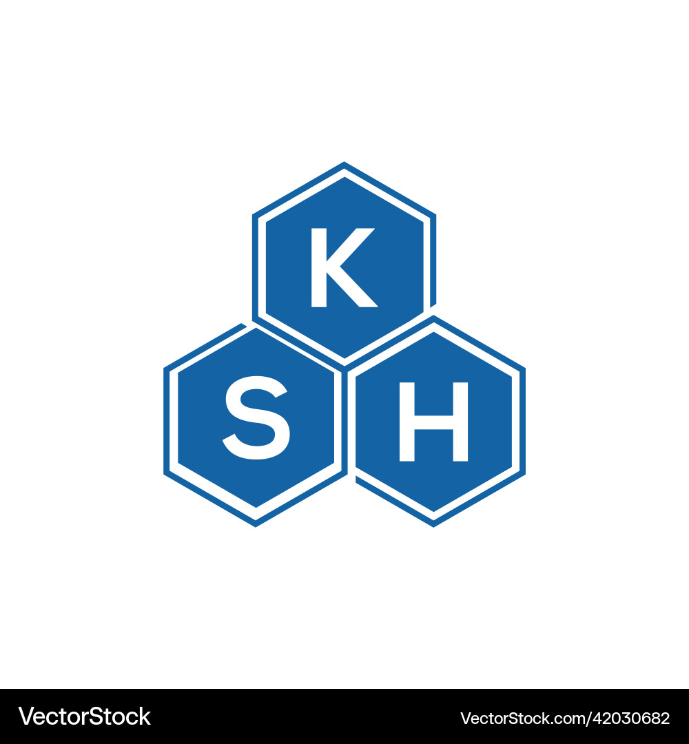 Ksh letter logo design on white background Ksh letter logo design on white background vector image