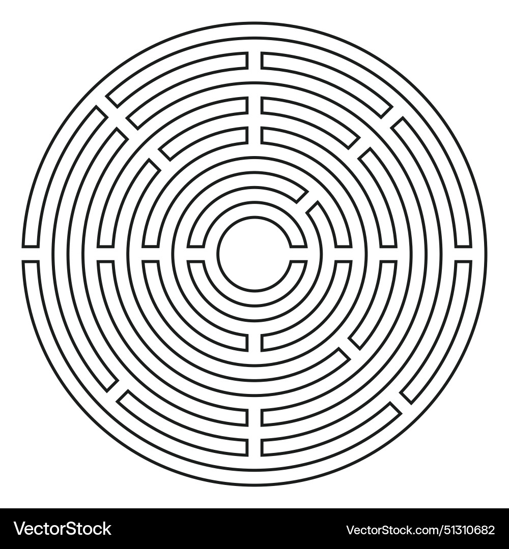 Labyrinth circle shape Labyrinth circle shape vector image