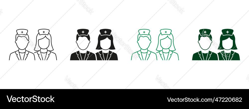 Male and female physicians specialist black Male and female physicians specialist black vector image