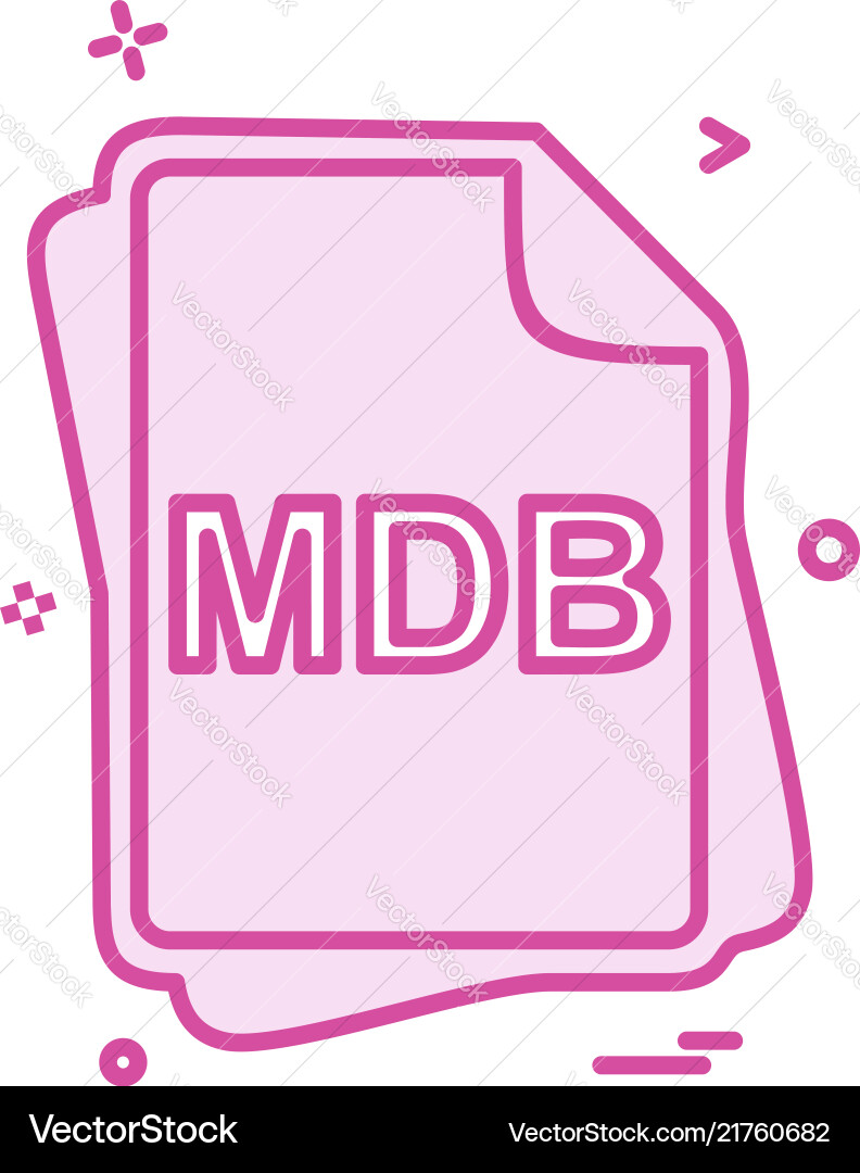Mdb file type icon design Mdb file type icon design vector image