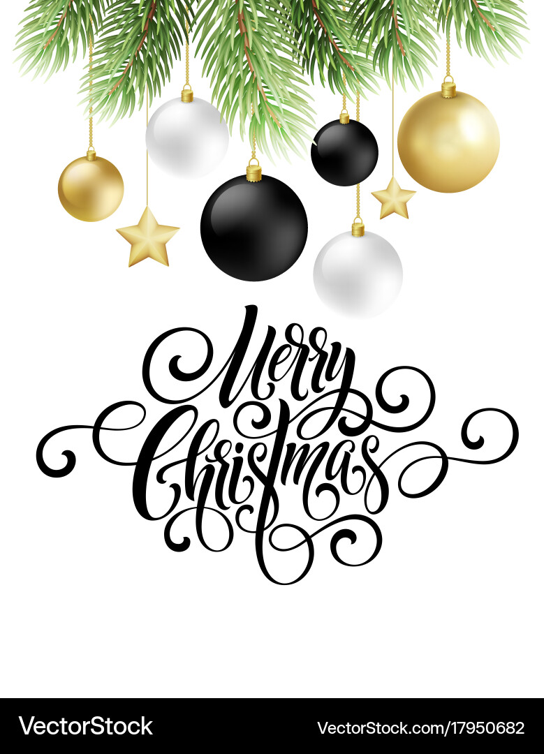 Merry christmas handwriting script lettering Vector Image