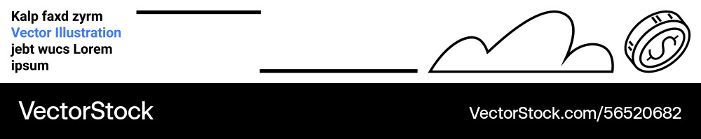 Minimalistic cloud and seal design with text vector image