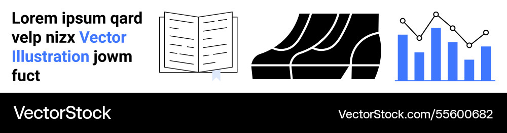Open book with text stairs and a data chart Open book with text stairs and a data chart vector image