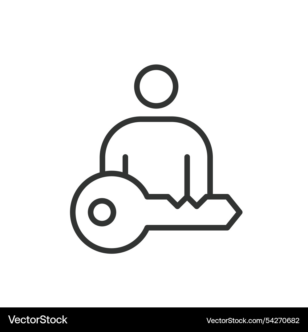 Personal key icon in line design Vector Image