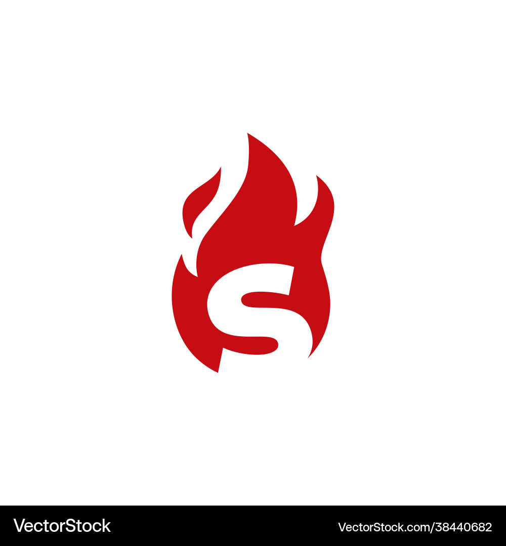 S letter fire flame logo icon S letter fire flame logo icon vector image