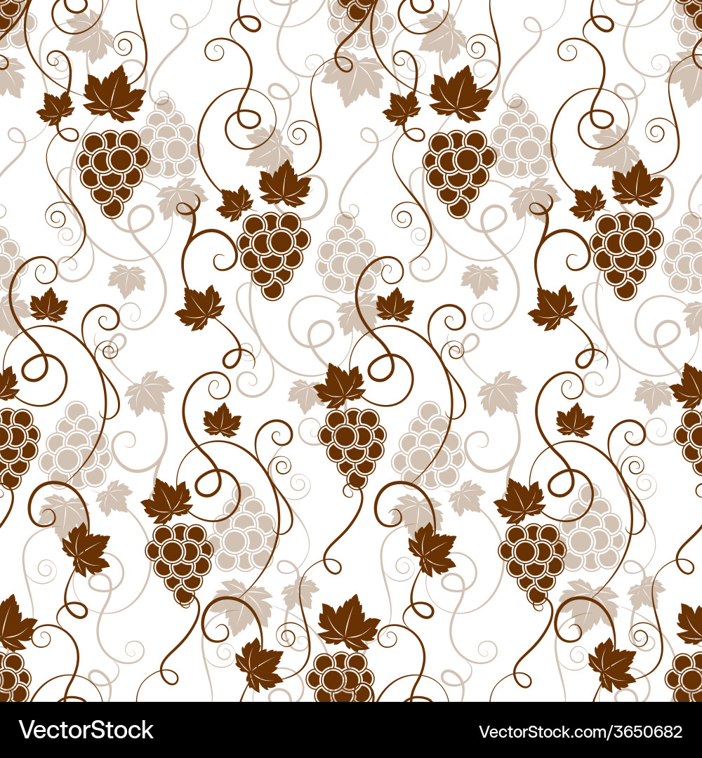 Seamless background pattern of grapes vector image