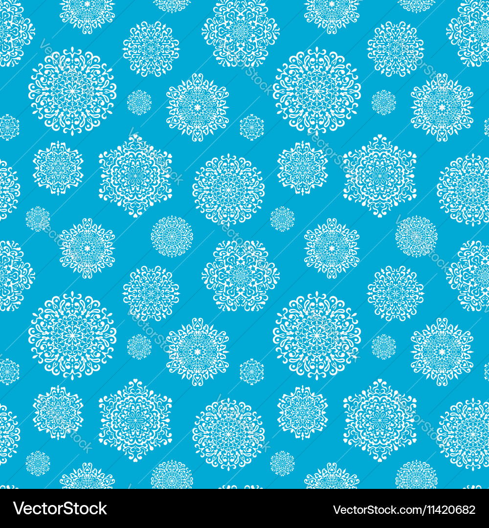 Seamless snowflake pattern vector image