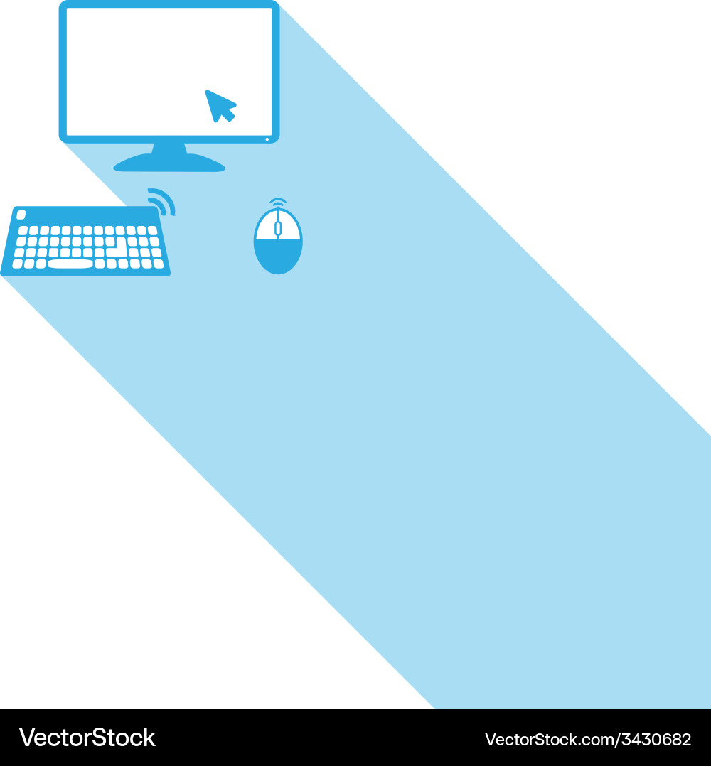 Social network background with computer media icon vector image