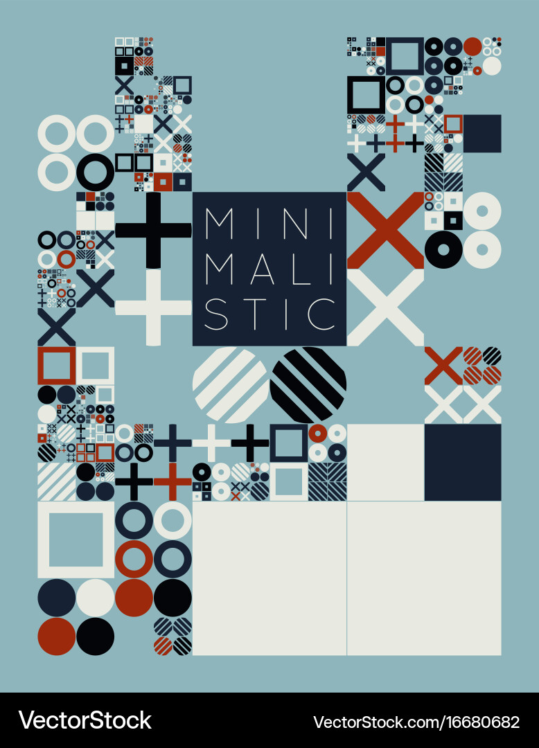 Subdivided grid system with symbols randomly vector image