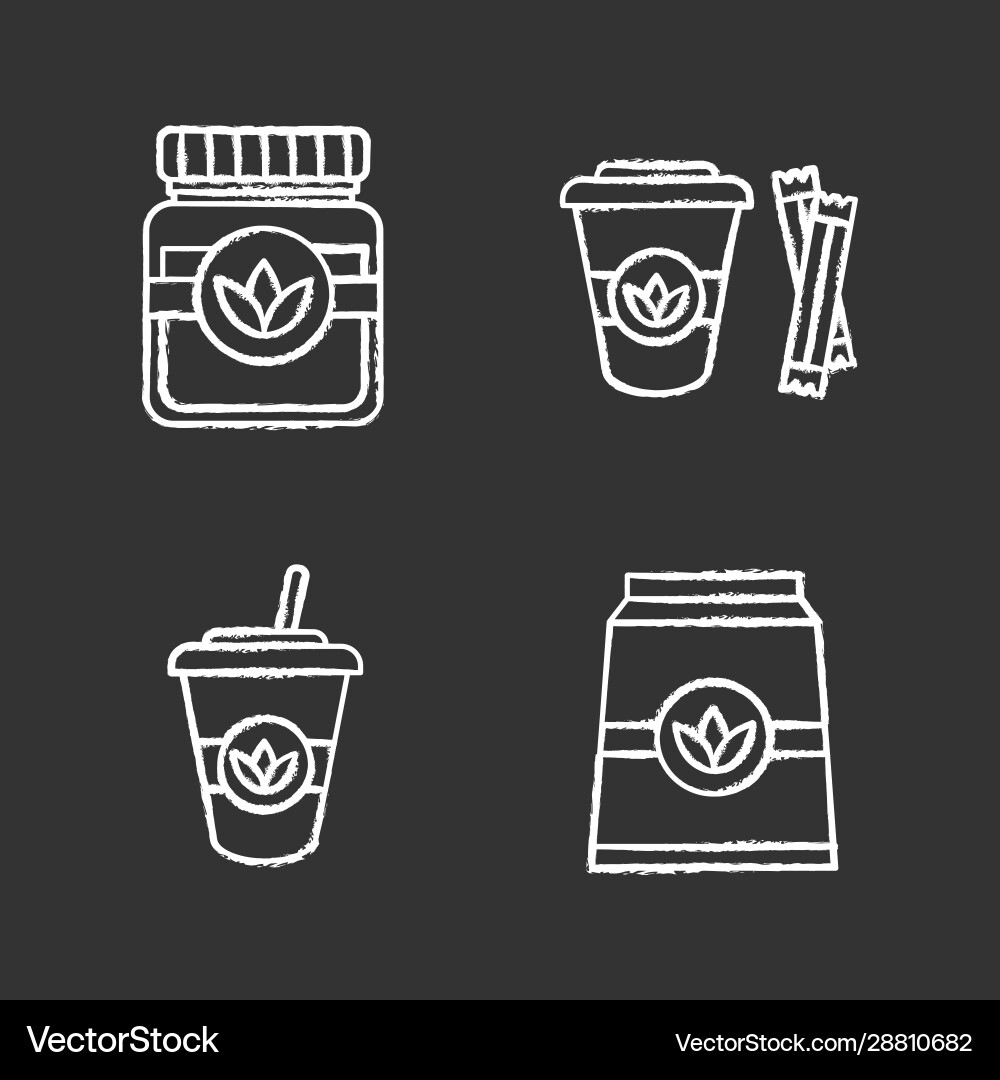 Tea drinks chalk icons set Tea drinks chalk icons set vector image