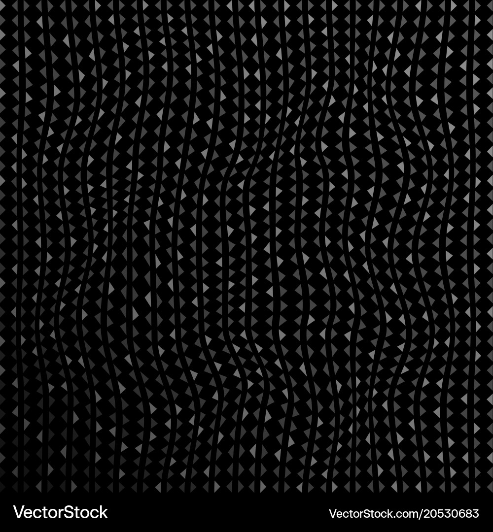 Abstract of mesh triangles in zigzag line on black vector image