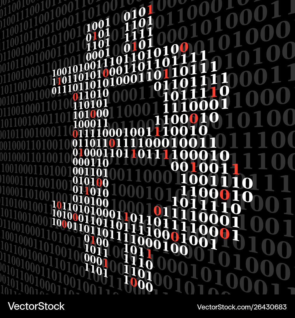 Abstract sign bitcoin binary code technology Abstract sign bitcoin binary code technology Vector Image
