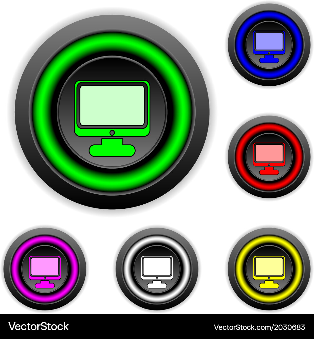 Computer buttons set vector image