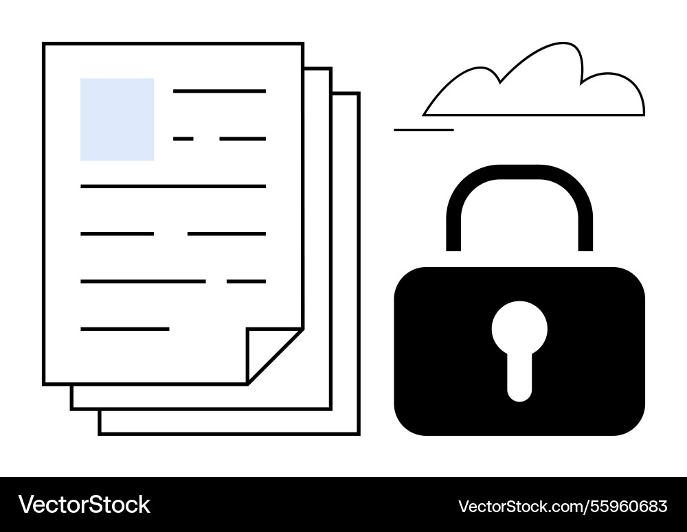 Data security with documents cloud storage Data security with documents cloud storage vector image