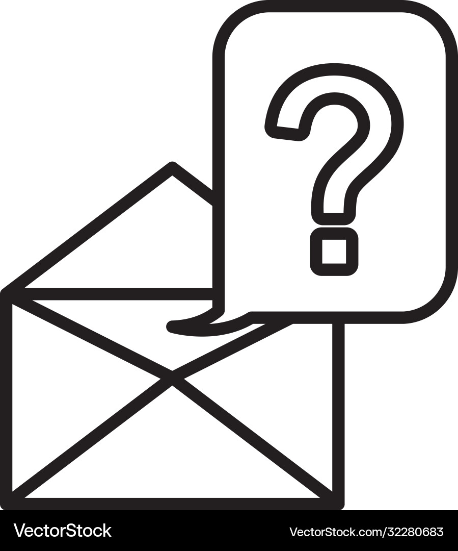 Envelope and speech bubble with question mark icon vector image