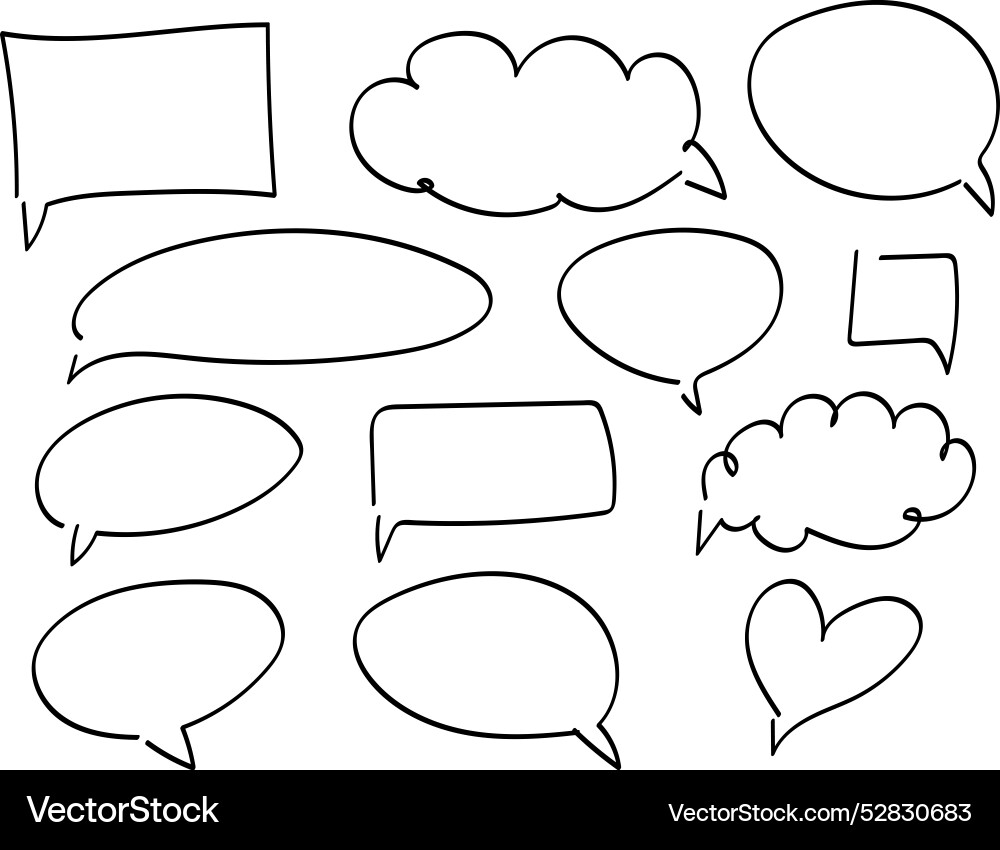 Handwritten dialog form set on white background Handwritten dialog form set on white background vector image