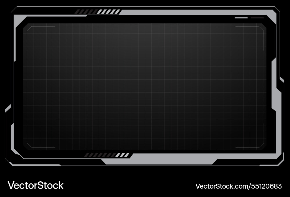 Hud frames white grey user interface elements Hud frames white grey user interface elements vector image