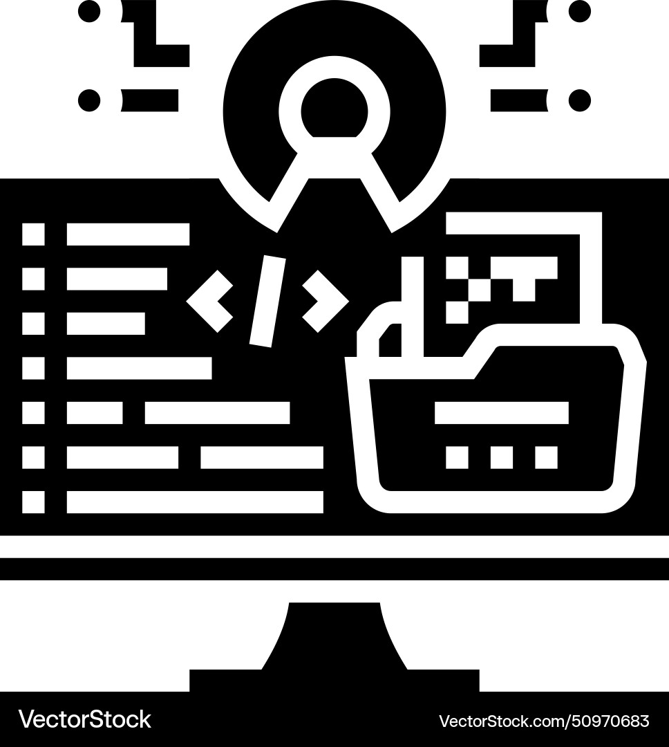 Open source tech enthusiast glyph icon Open source tech enthusiast glyph icon vector image