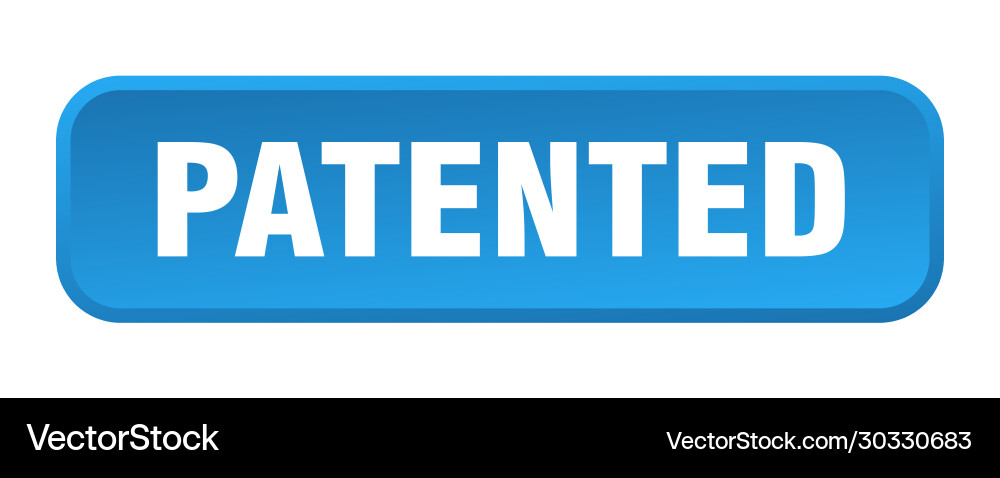 Patented button square 3d push Vector Image