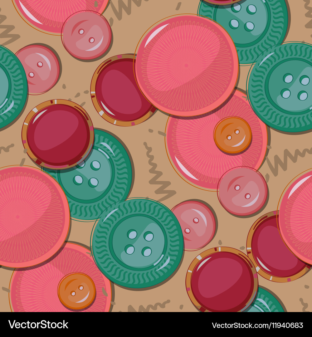 Seamless pattern with buttons vector image