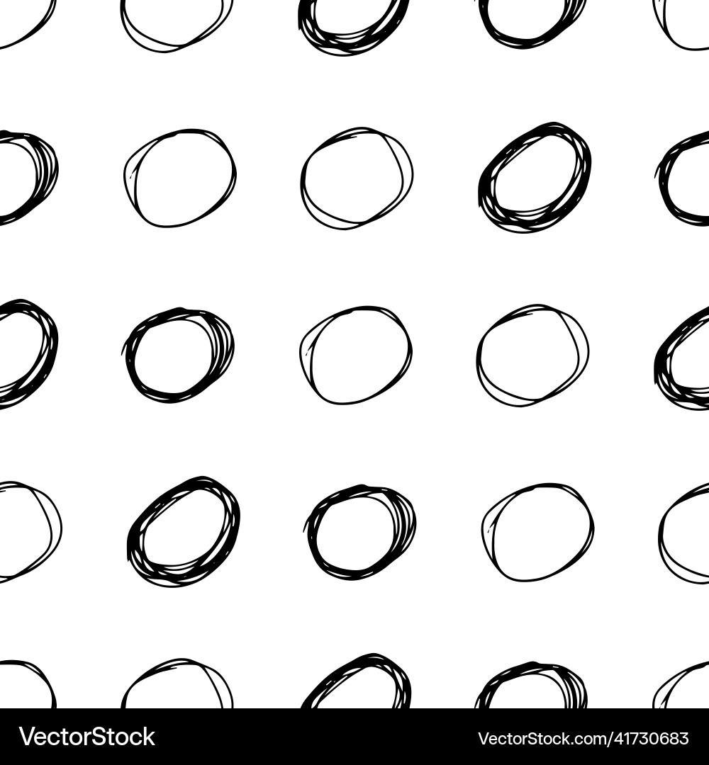 Seamless pattern with sketch circles shape Seamless pattern with sketch circles shape vector image