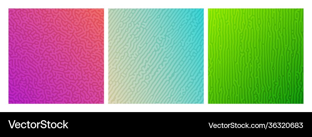 Set three colorful turing reaction gradient Set three colorful turing reaction gradient vector image