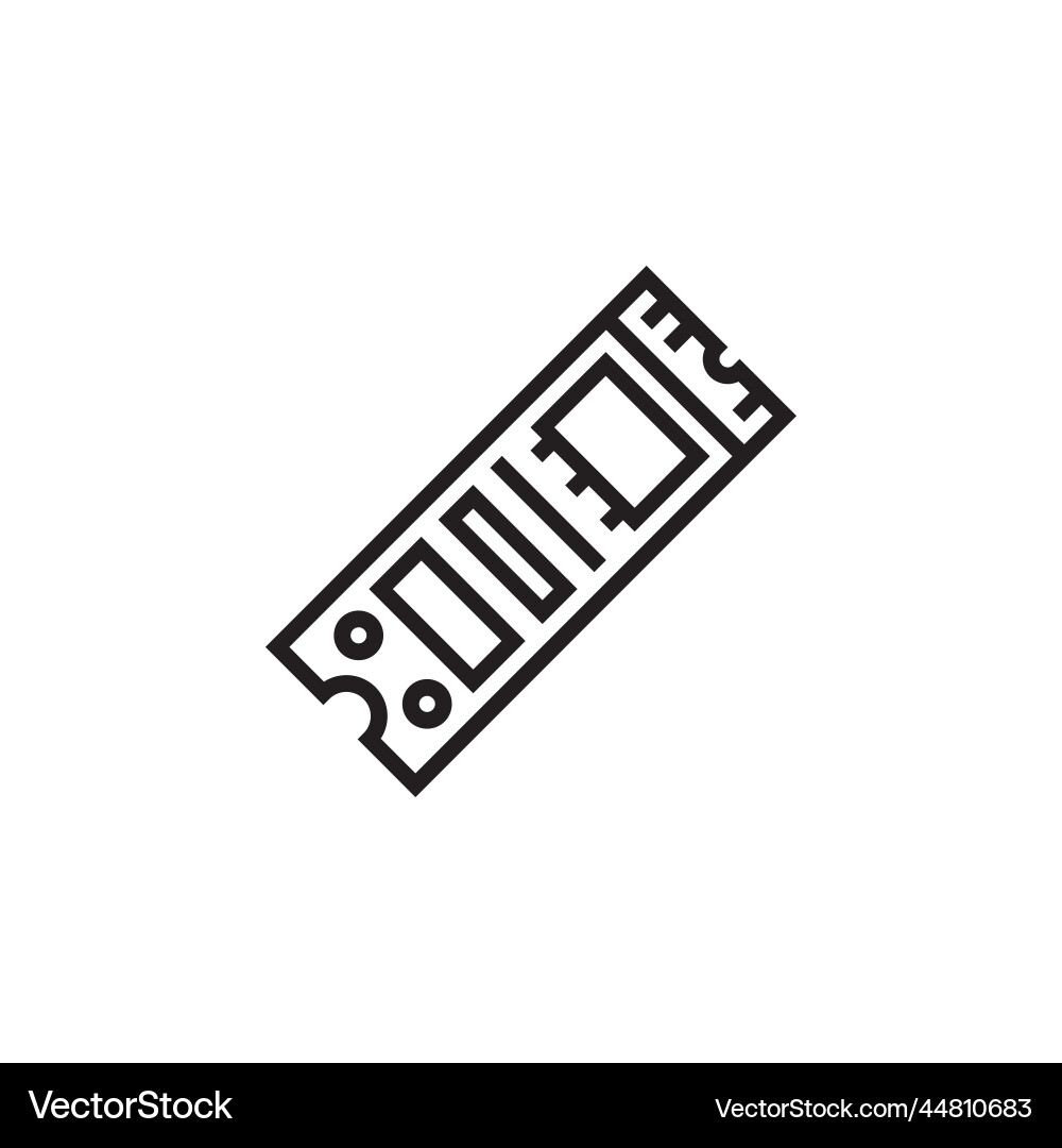 Ssd icon computer component outline style Ssd icon computer component outline style vector image