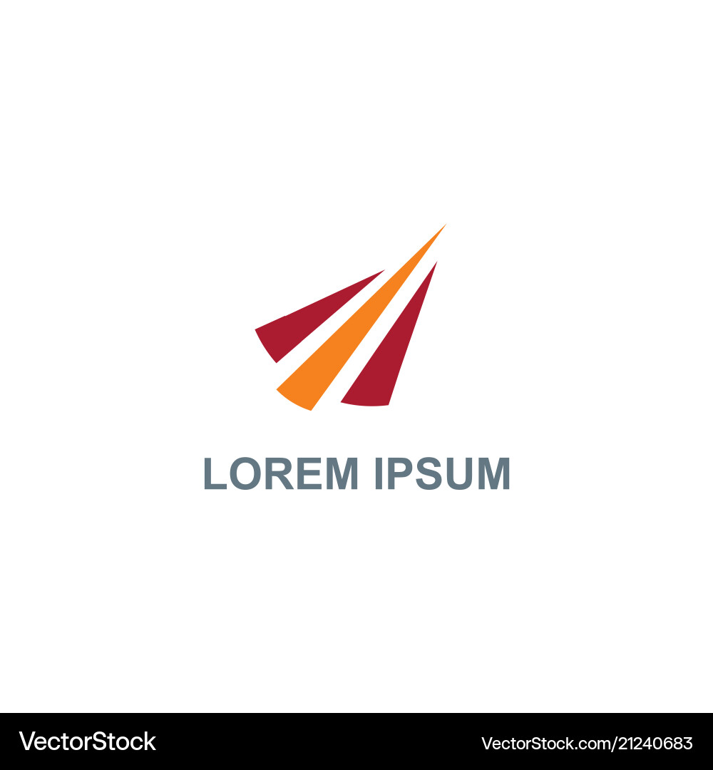 Triangle pointer arrow color logo vector image