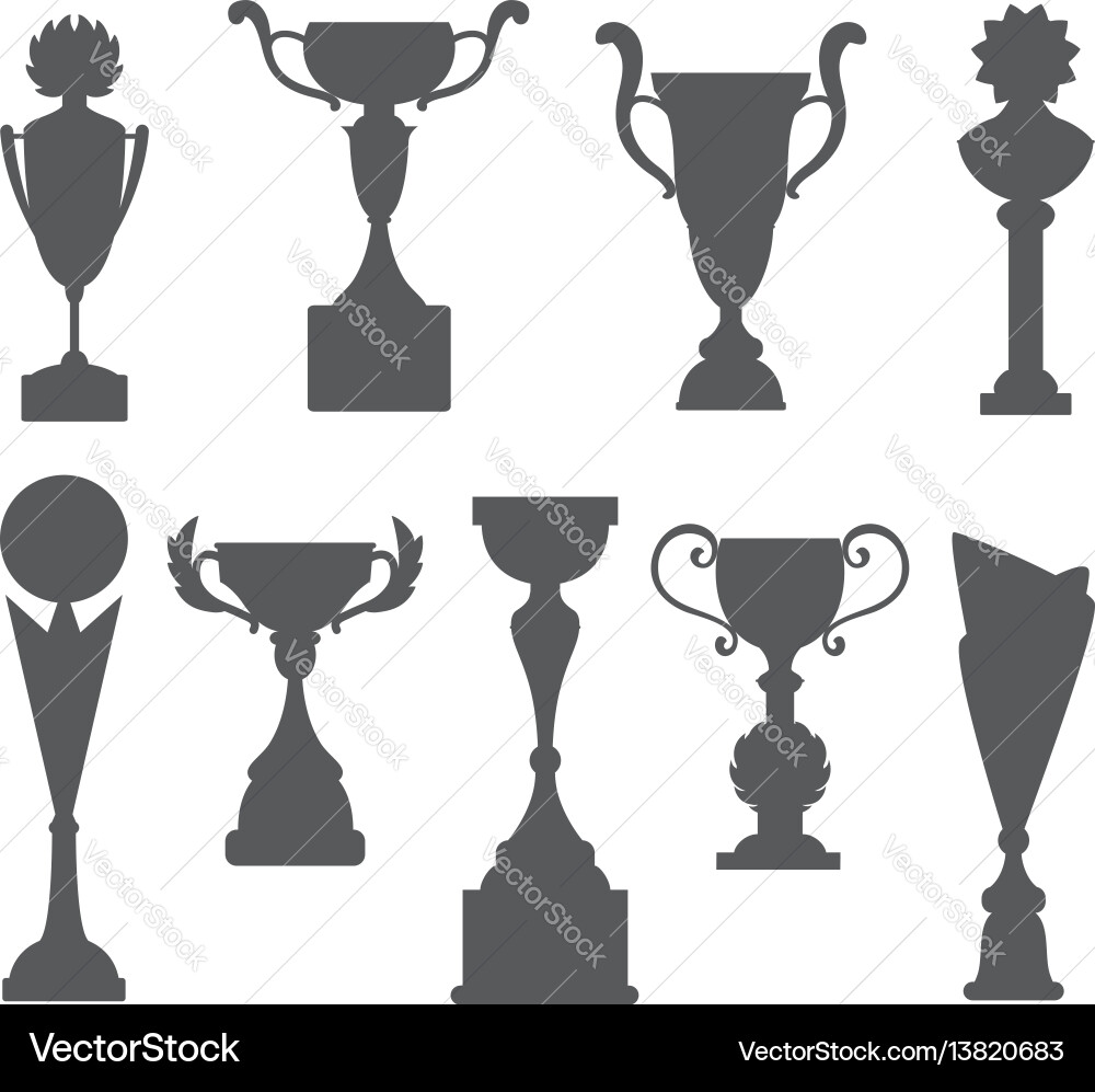 Trophy icons isolated on white background award Trophy icons isolated on white background award Vector Image