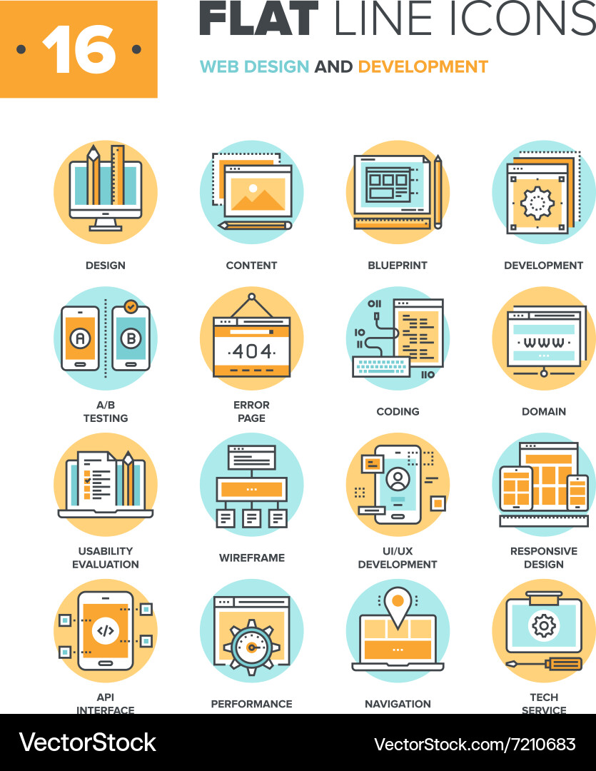 Web Development Icons Vector Image