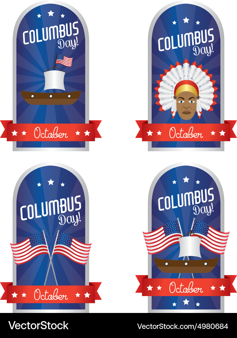Abstract columbus day objects on a white Vector Image