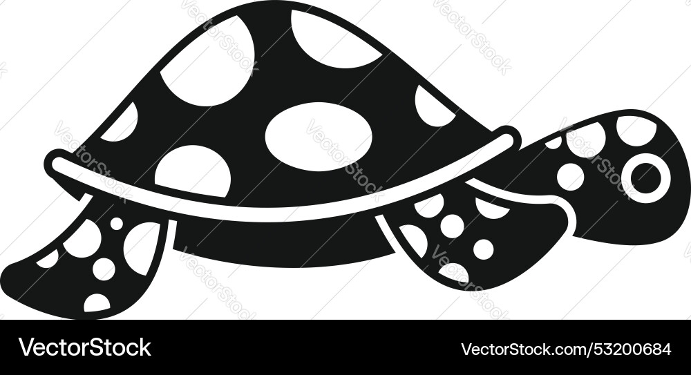 Black and white sea turtle swimming icon Vector Image
