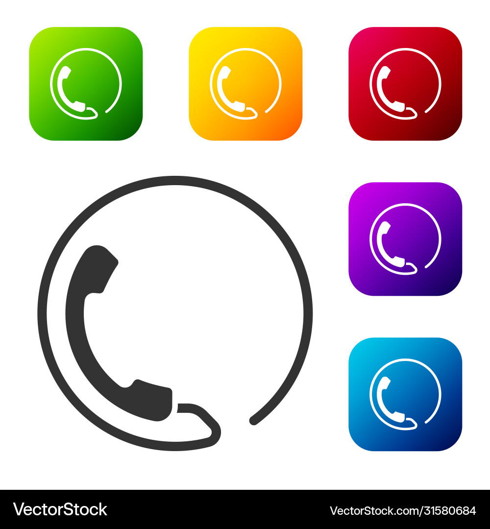 Black telephone 24 hours support icon isolated Black telephone 24 hours support icon isolated vector image