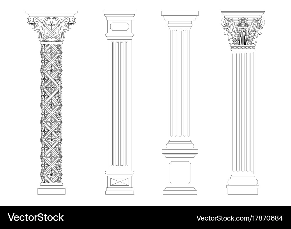 Classical Column Patterns Vector Image