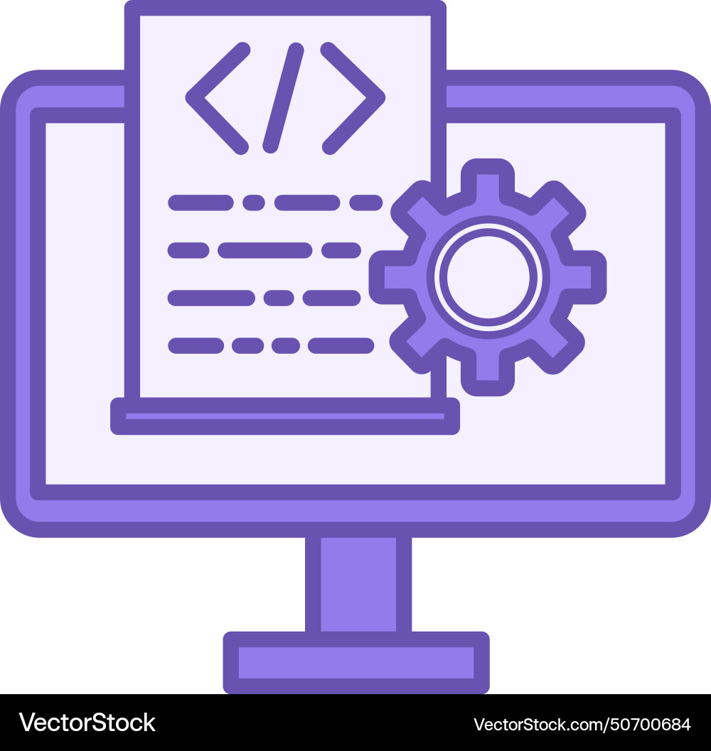 Colored program icon of written computer vector image