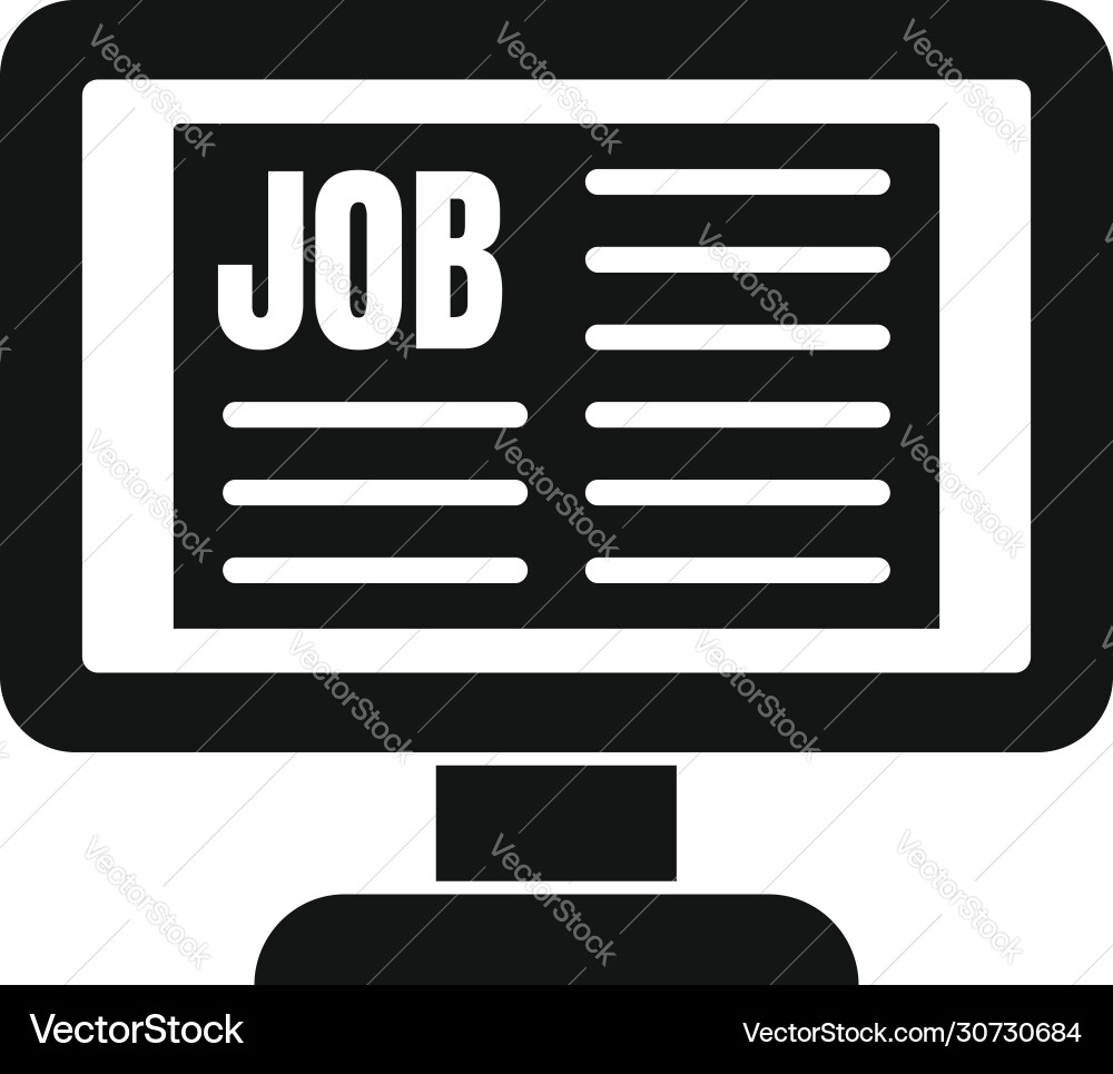 Computer job search icon simple style Computer job search icon simple style vector image