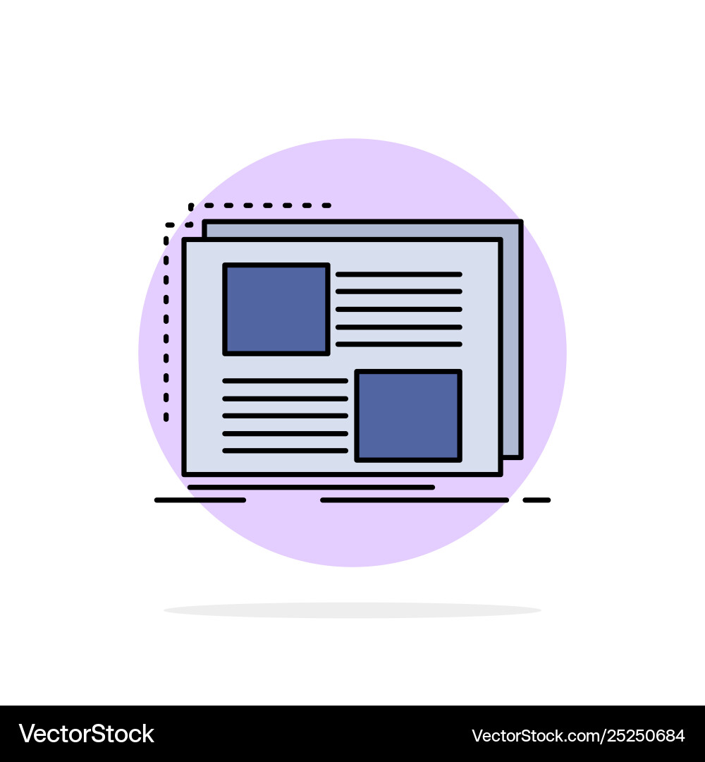 Content design frame page text flat color icon Content design frame page text flat color icon vector image