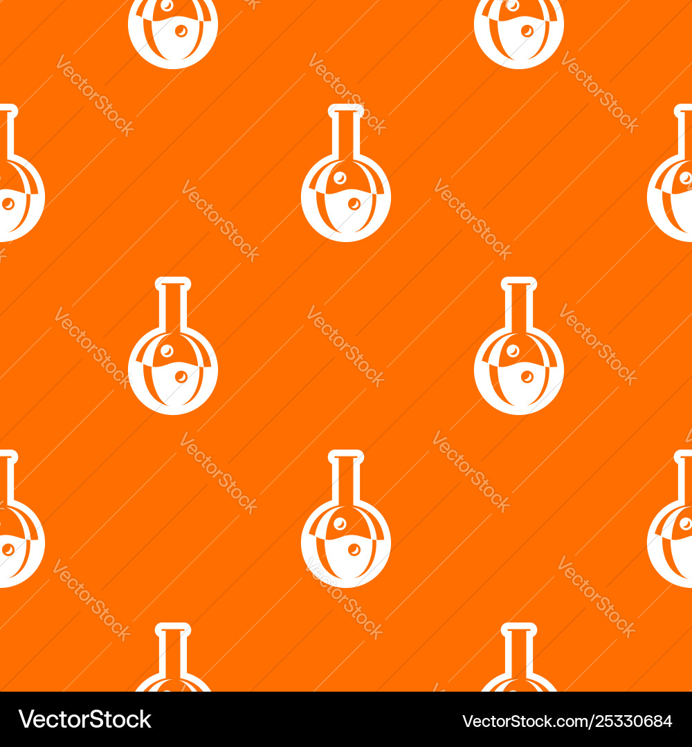 Flask pattern orange Flask pattern orange vector image