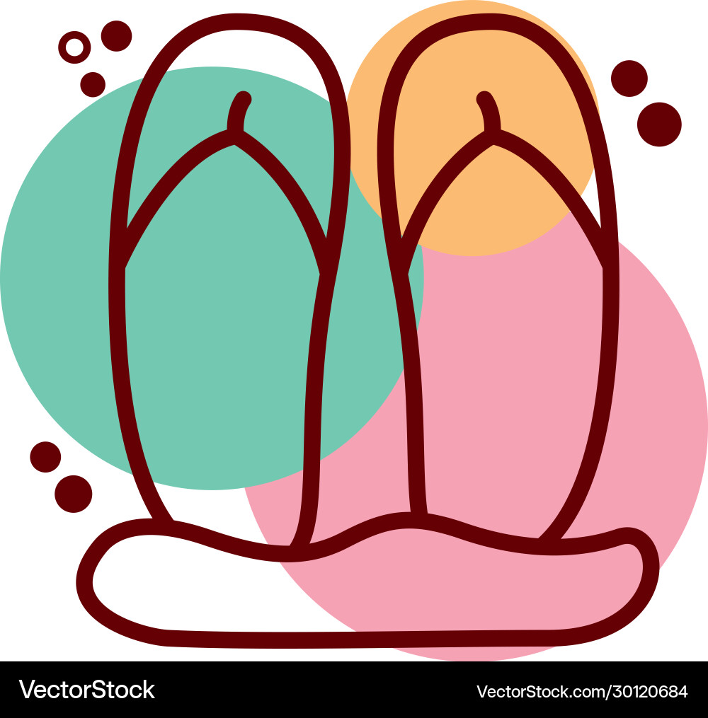 Flip flops line and color style icon Vector Image