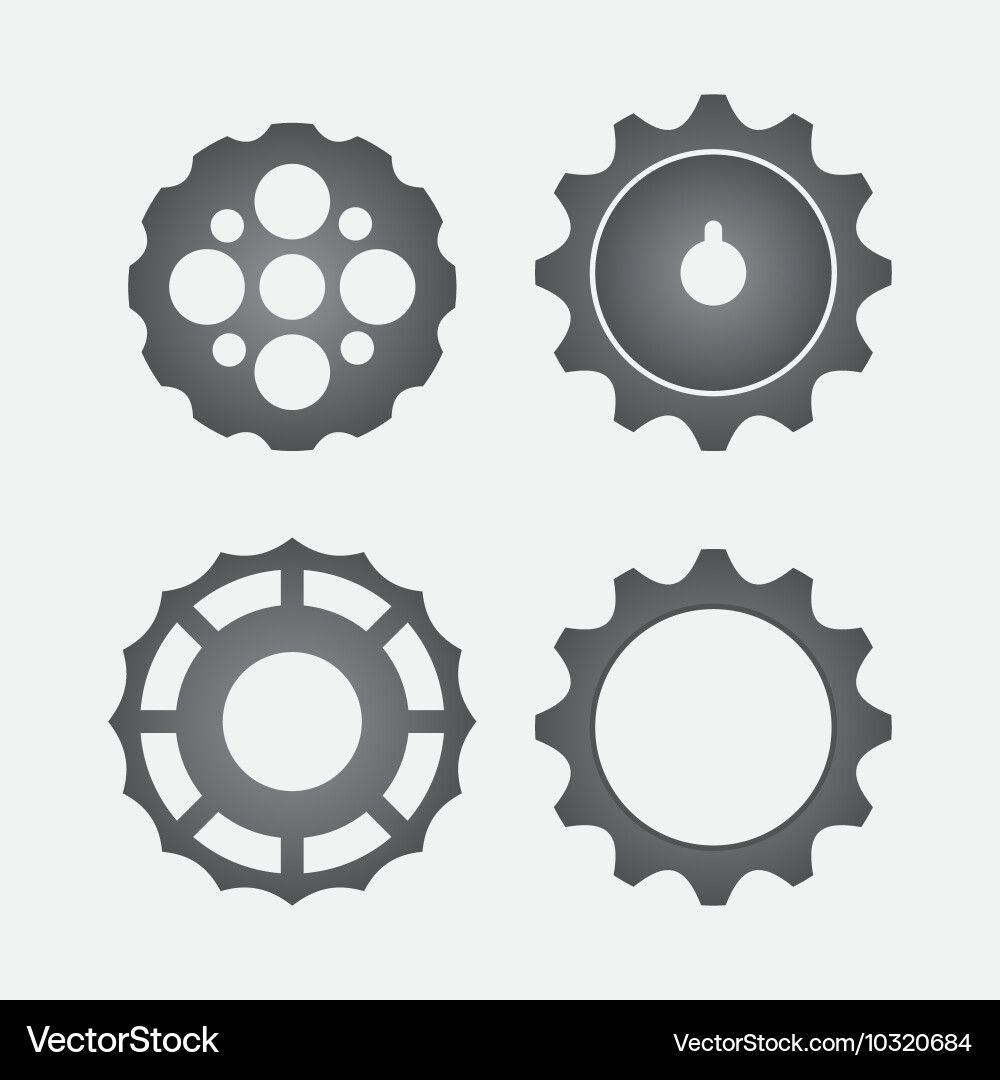 Gear cog machine part set design vector image