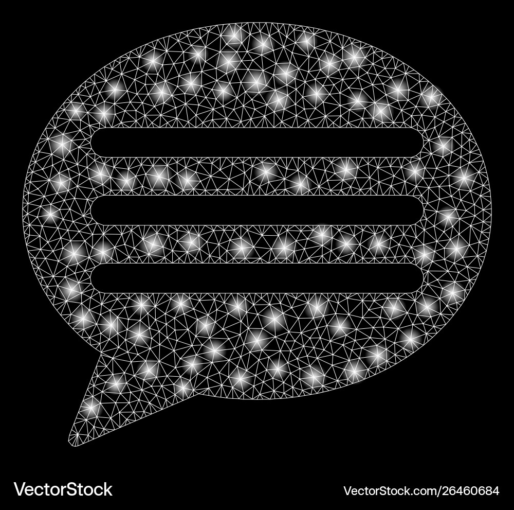 Glossy mesh wire frame message cloud with flare Glossy mesh wire frame message cloud with flare vector image