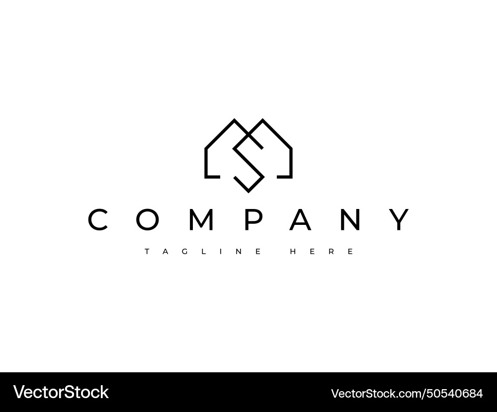 Modern letter s house logo design vector image