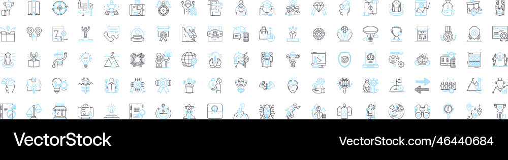 Planning and analysis line icons set Vector Image