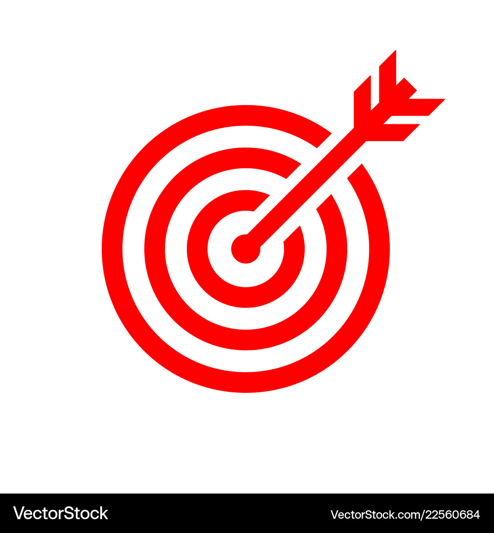 Red target over white background Royalty Free Vector Image