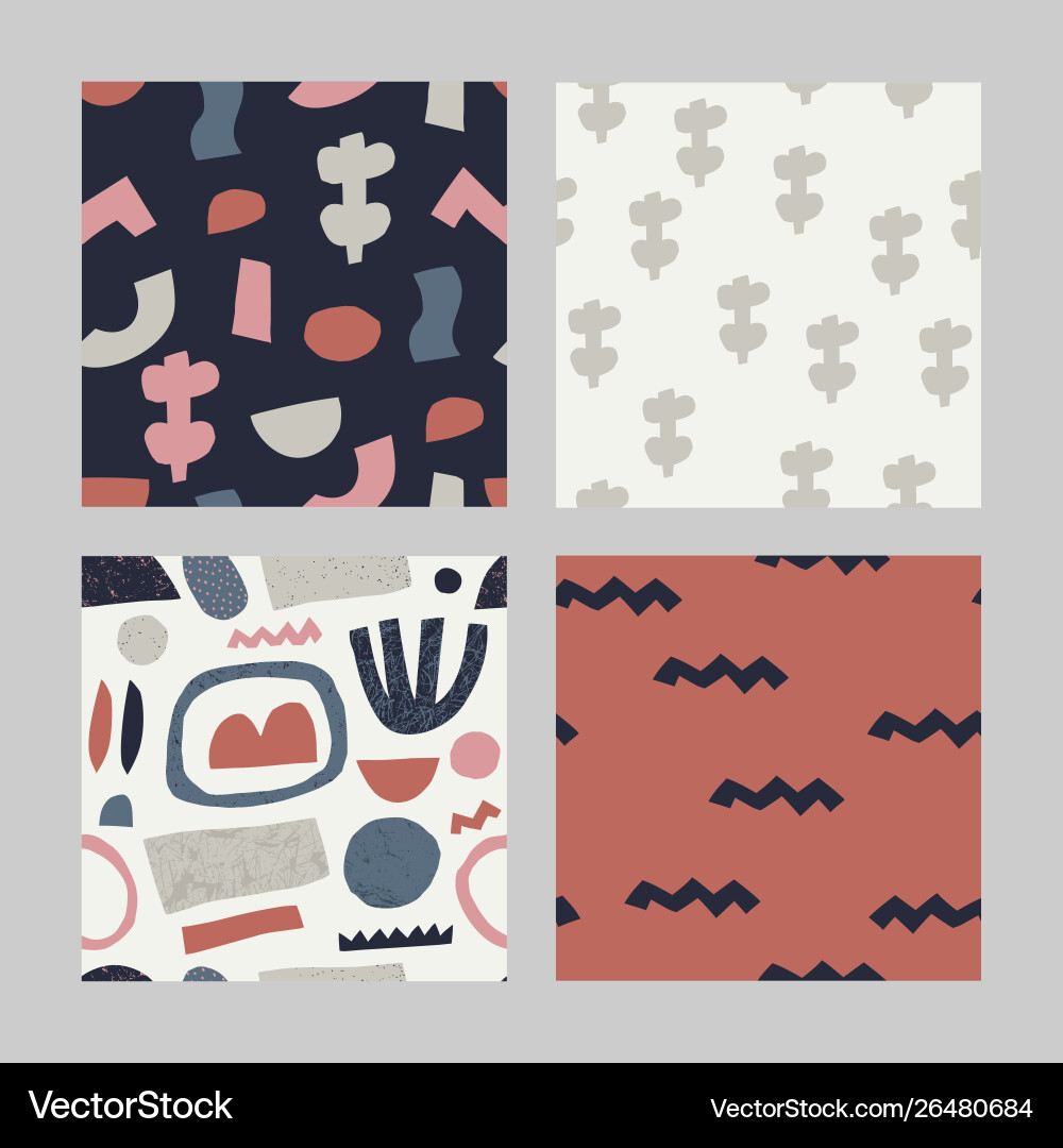 Set with abstract seamless pattern Set with abstract seamless pattern vector image